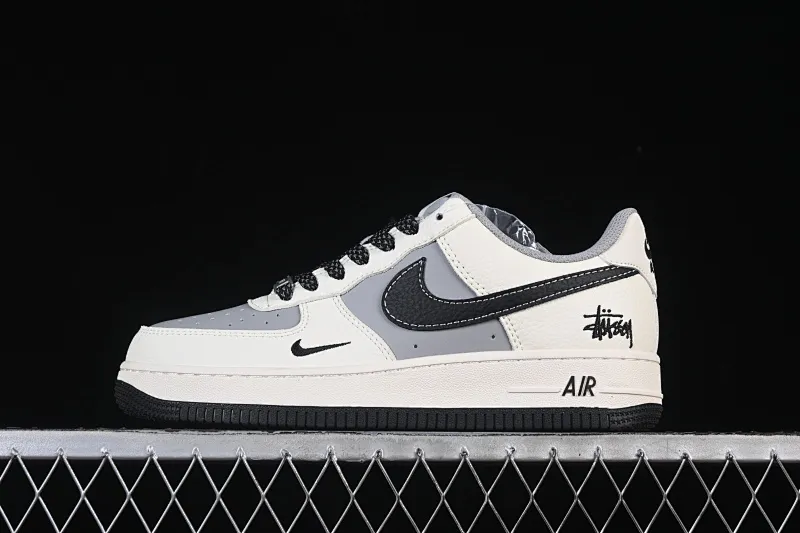 All categories Nk Air Force 1 Air Force series Nk Air Force 1 Low Air Force low-top Nike Air Force 1'07 Low Stusi co-branded beige, black and gray stitching Air Force 1 low-top casual sneakers JS8028-017